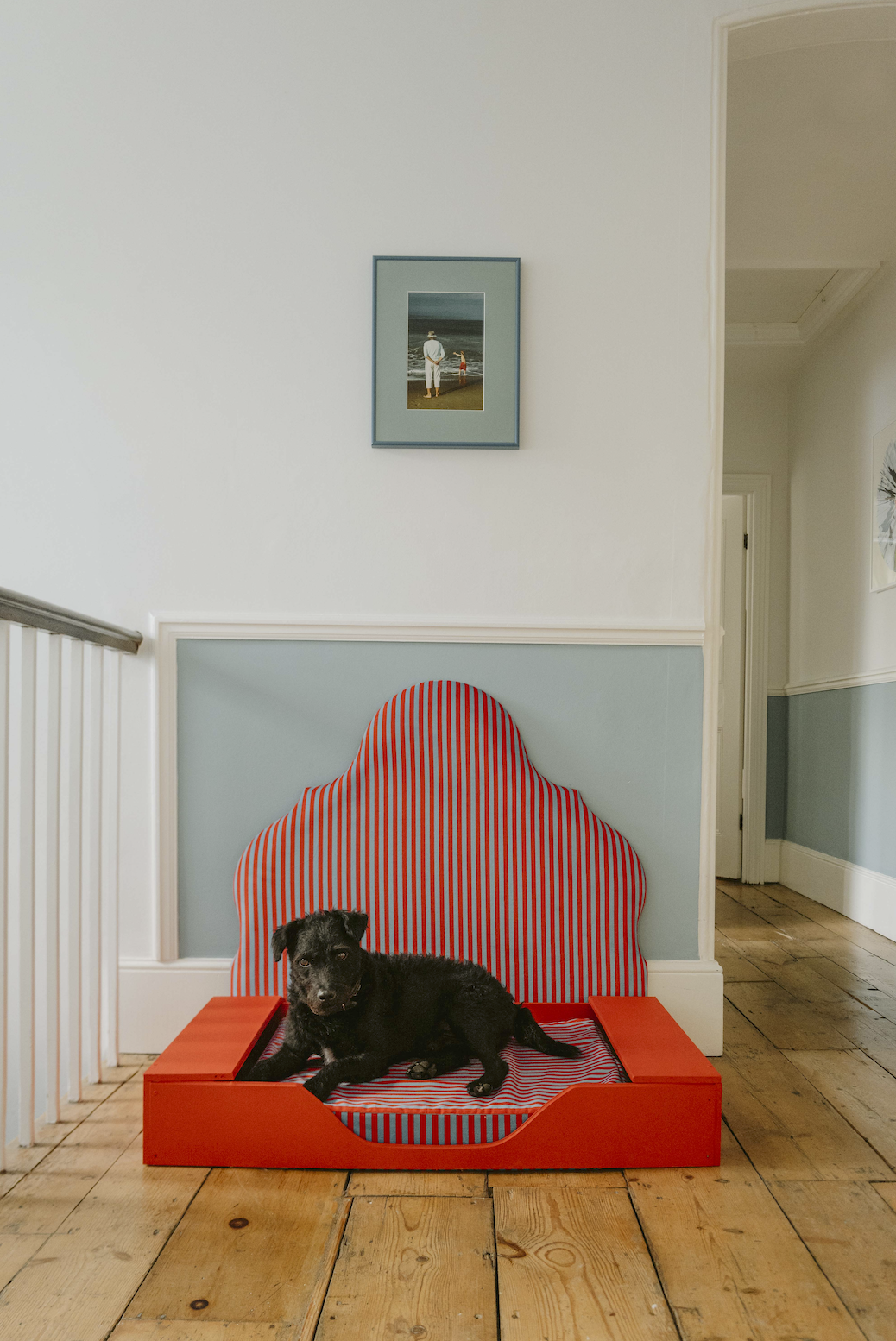 Striped dog bed that inspired Colours of Arley